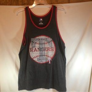 Genuine Merchandise men’s gray/red Texas Rangers tank muscle shirt L